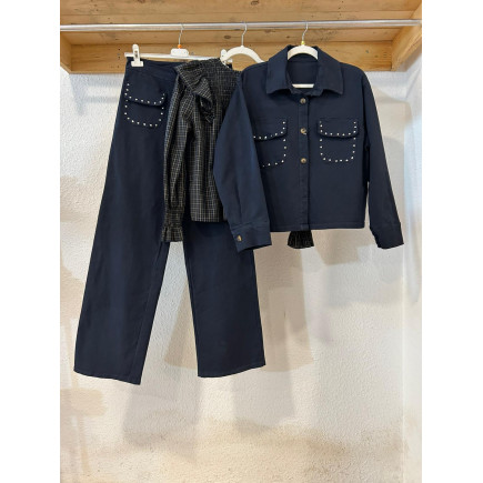 BLUSA CUADRO NAVY