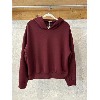 SUDADERA BURDEOS CON CAPUCHA