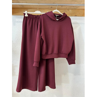 SUDADERA BURDEOS CON CAPUCHA