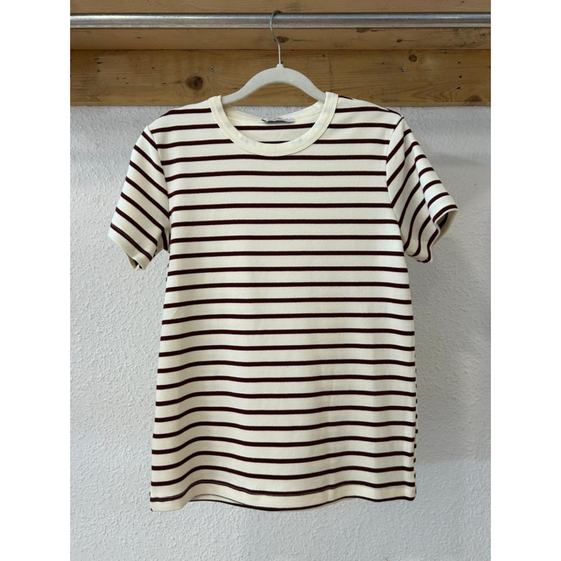 CAMISETA RAYAS BURDEOS
