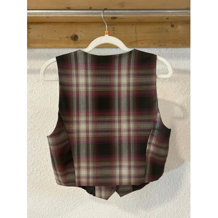 CHALECO CUADROS BURDEOS