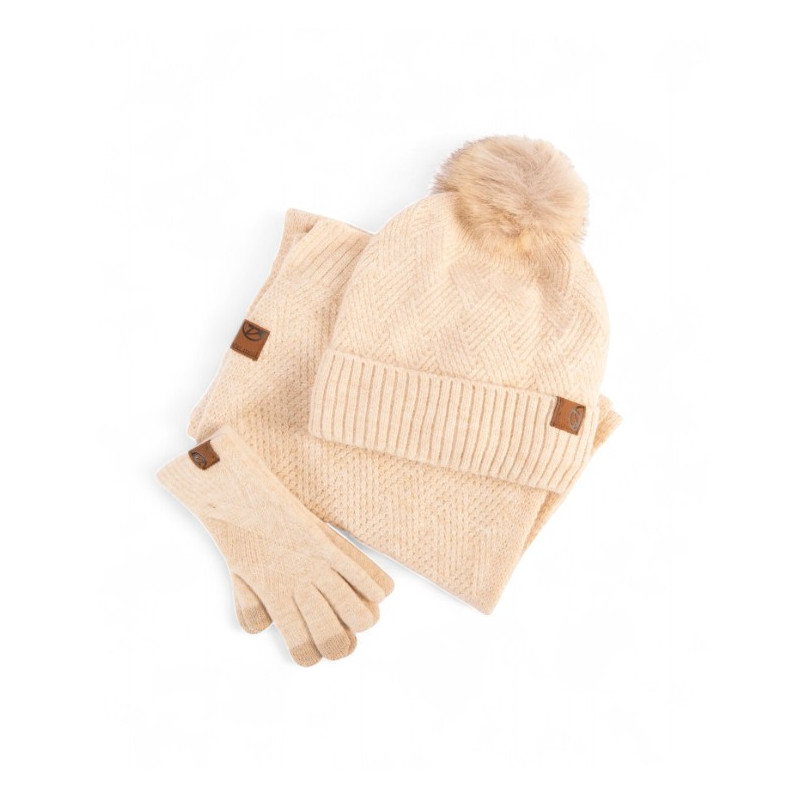 PACK GORRO, GUANTES Y BUFANDA NUDE