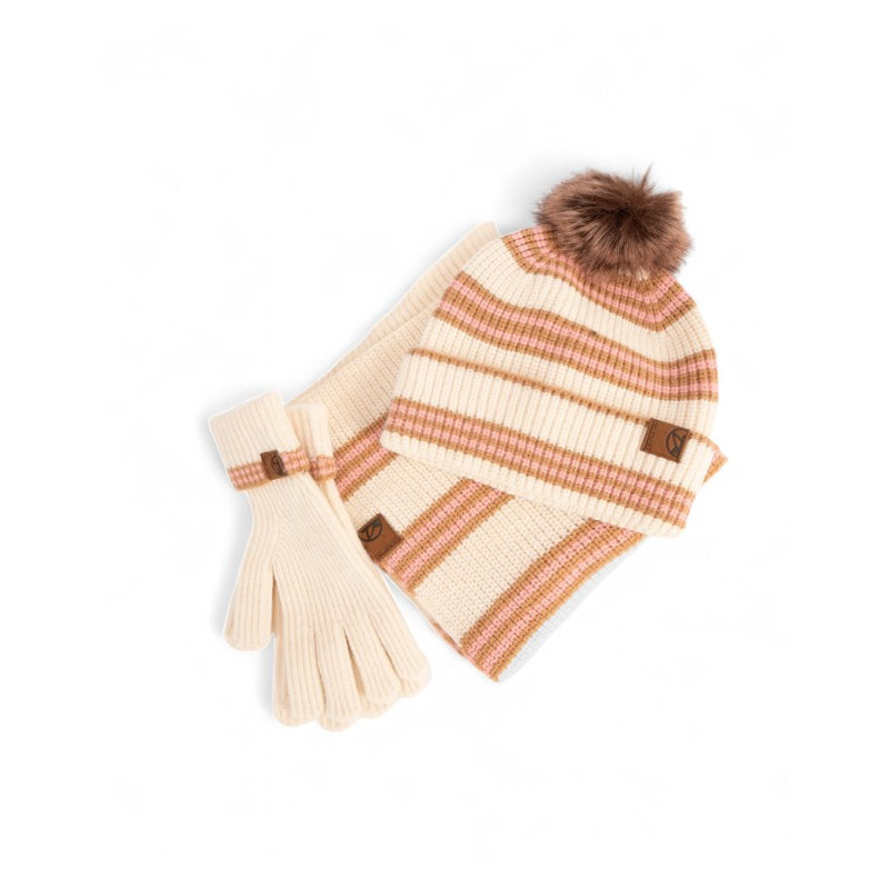 PACK GORRO, GUANTES Y CUELLO ROSA