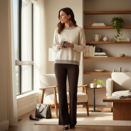 PANTALON FLARED CHOCO