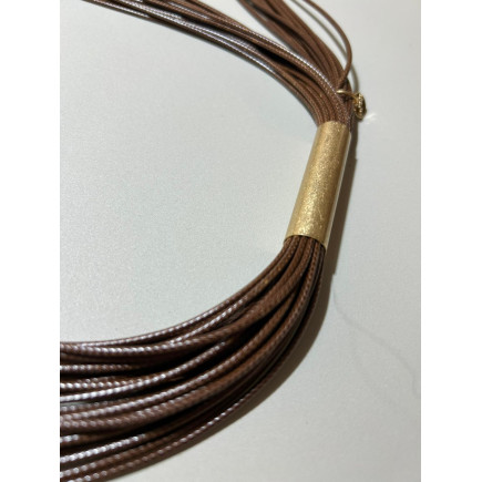 COLLAR CORBATA CUERO MARRON