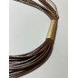 COLLAR CORBATA CUERO MARRON