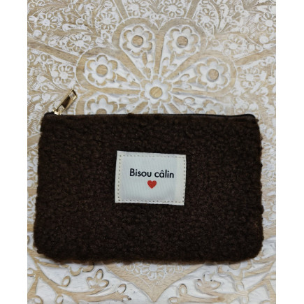 MONEDERO DE BORREGUILLO MARRÓN