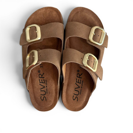 SANDALIA BIO DOS HEBILLAS PLATAFORMA BEIGE