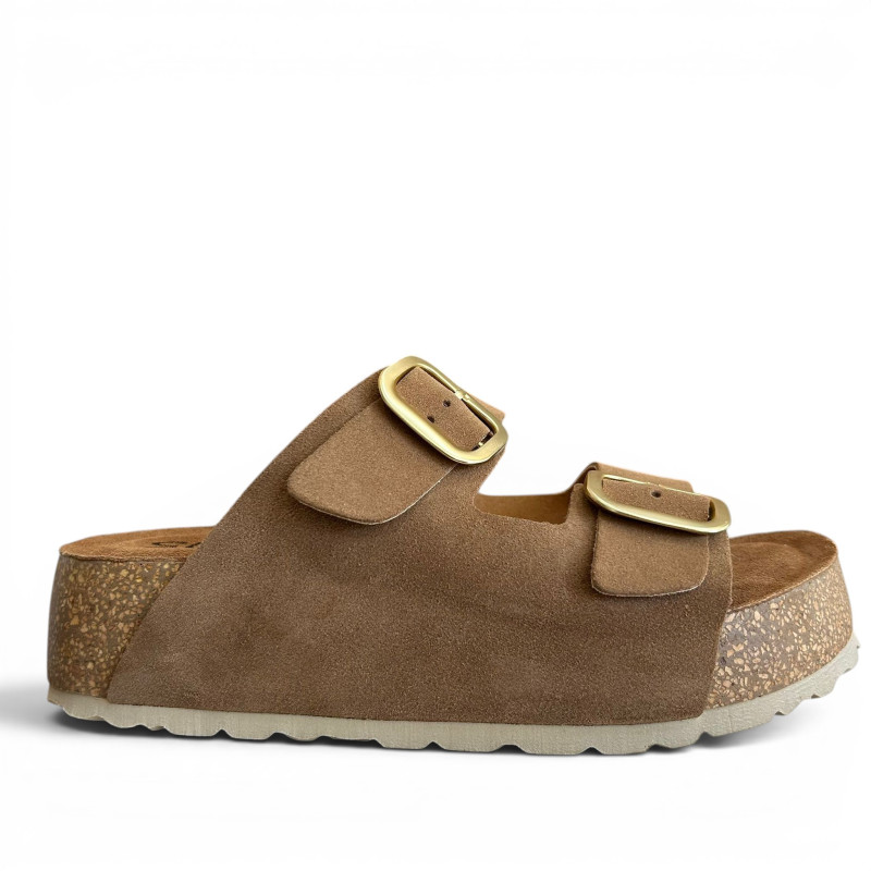SANDALIA BIO DOS HEBILLAS PLATAFORMA BEIGE SANDALIA BIO DOS HEBILLAS PLATAFORMA BEIGE
