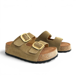 SANDALIA BIO DOS HEBILLAS PLATAFORMA KAKI