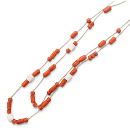 COLLAR LARGO DOBLE CORAL