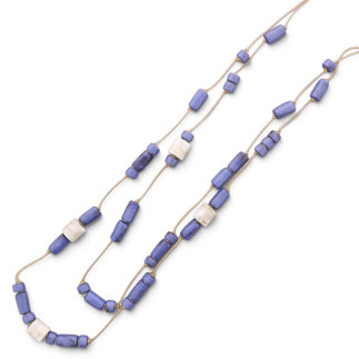 COLLAR LARGO DOBLE AZUL