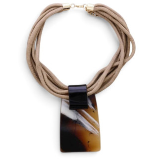 GARGANTILLA COLGANTE RECTANGULAR CAREY + NEGRO