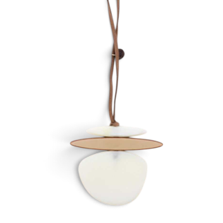 COLLAR LARGO COLGANTE RESINA MARFIL