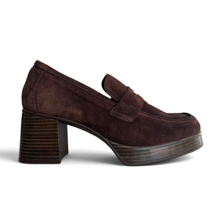 MOCASÍN TACÓN BLOCK CHOCO