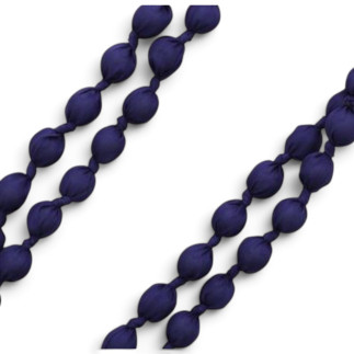 COLLAR LARGO BOLAS DE TELA AZUL MARINO