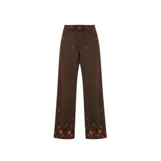 PANTALÓN CON FLORES BORDADAS