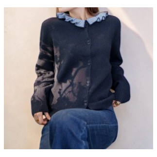 CARDIGAN AZUL CON CUELLOS