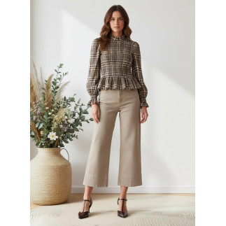 BLUSA DE CUADROS CON NIDO DE ABEJA