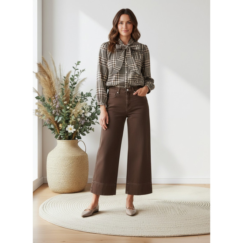 BLUSA DE CUADROS CON LAZO