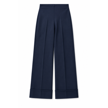 PANTALÓN RECTO ELÁSTICO AZUL