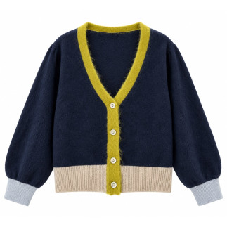 CHAQUETA DE PUNTO CON DETALLES DE COLOR | COCCO