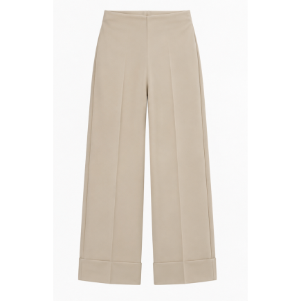 PANTALÓN RECTO ELÁSTICO BEIGE
