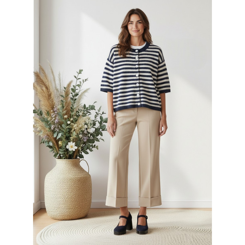 Pantalón de pierna recta beige| COCCO