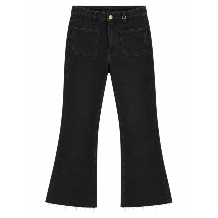 PANTALÓN CROPPED FLARE NEGRO