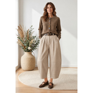 PANTALÓN BARREL BEIGE