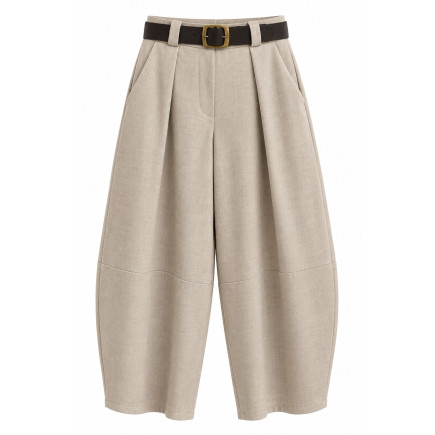 PANTALÓN BARREL BEIGE