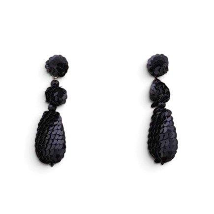PENDIENTES GOTA LENTEJUELA NEGRO