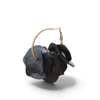 Pendientes aro flor de resina 5,5 cm | COCCO