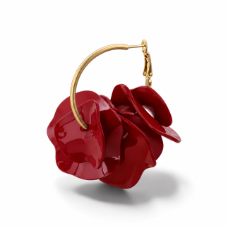 Pendientes aro flor de resina 5,5 cm | COCCO