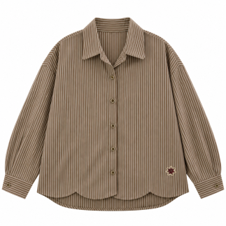 Camisa de rayas con bajo ondulado | COCCO