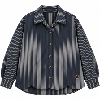 Camisa de rayas con bajo ondulado | COCCO
