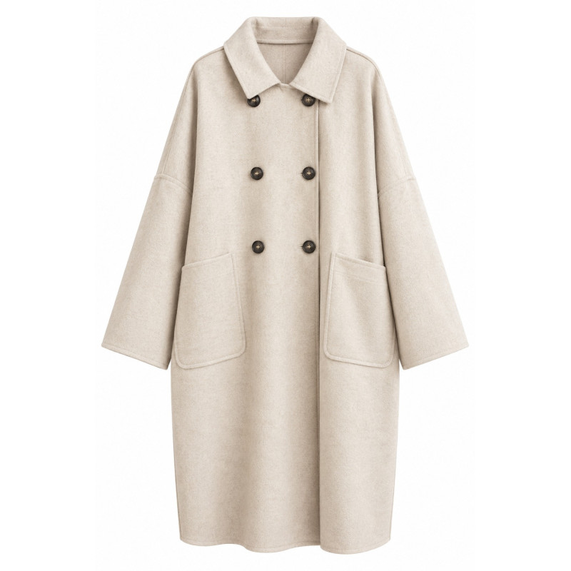 Abrigo de paño oversize de mujer | COCCO