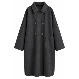 Abrigo de paño oversize de mujer | COCCO