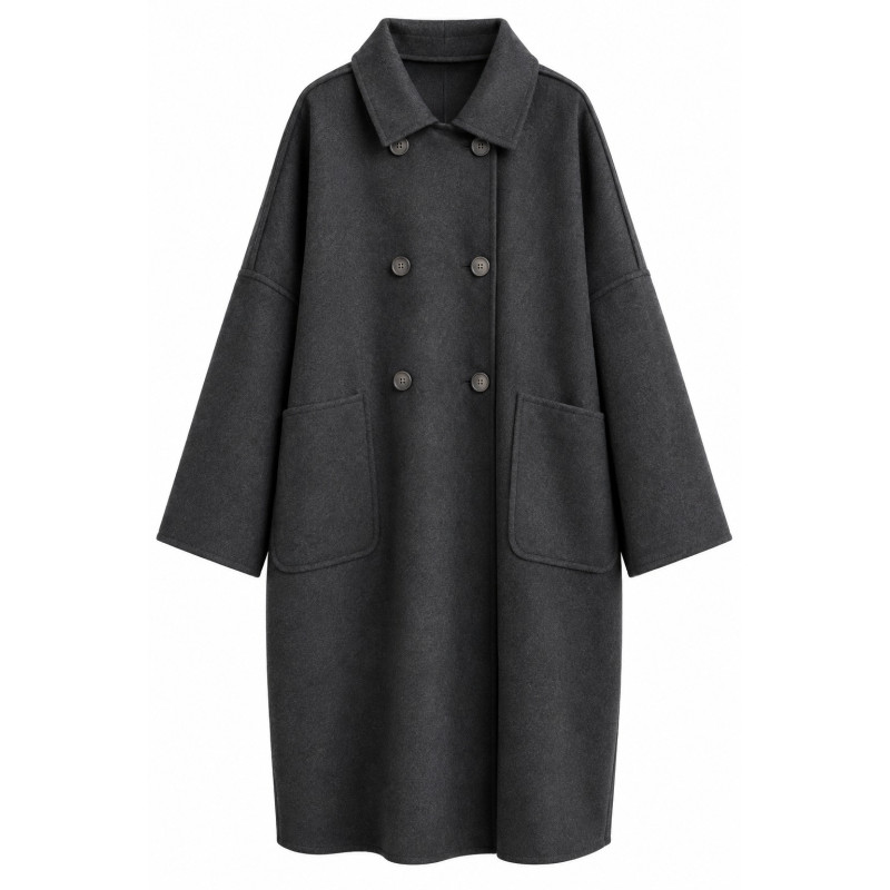 Abrigo de paño oversize de mujer | COCCO